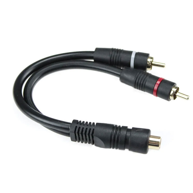 Cabo de áudio e vídeo 2 RCA para Jack RCA blindado TBlack