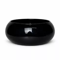 Vaso Vidro Redondo Baixo Preto Centro De Mesa Décor Ikebana