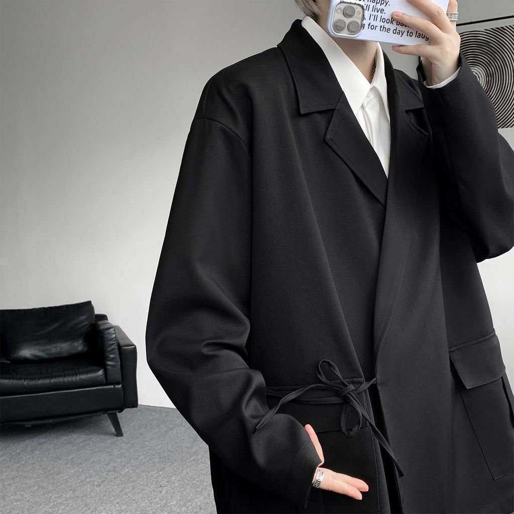 Estilo coreano usar simples Casual terno jaqueta masculina luz estilo maduro solto terno novo estilo chinês Robe jaqueta