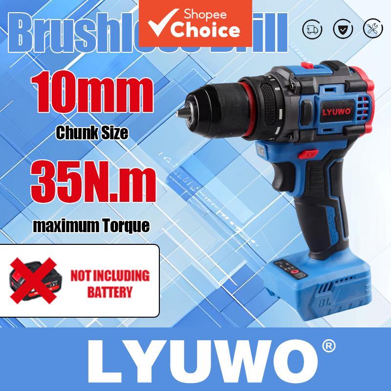  Escova sem fio, Furadeira, Chave de fenda 35N.m Furadeira de Impacto Multi-Função Cabo Pistol Grip Recarregável sem