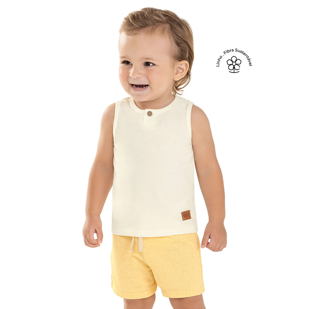 Conjunto Bebê Menino Moletom Eco Linho Colorittá Bege em Oferta na Shopee