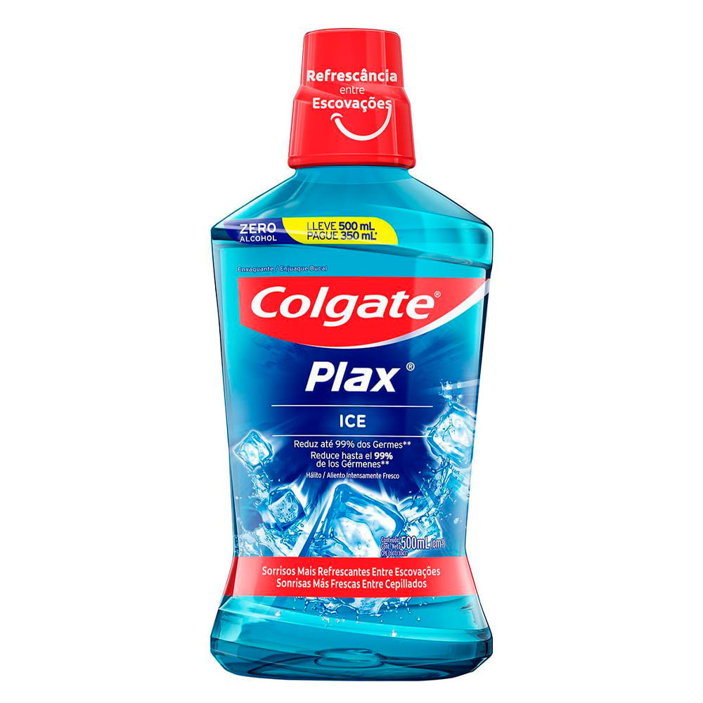 Enxaguante Bucal Colgate Plax Ice Leve 500 Pague 350ml em Oferta na Shopee