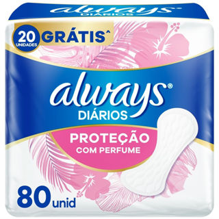 Protetor Diário Always Proteção com Perfume 80 Unidades em Oferta na Shopee