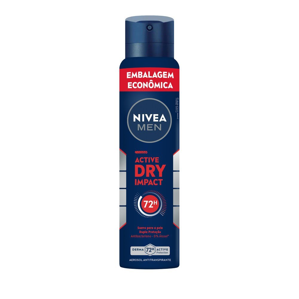 Desodorante Nivea Men Active Dry Impact Aerosol Antitranspirante 200ml em Oferta na Shopee