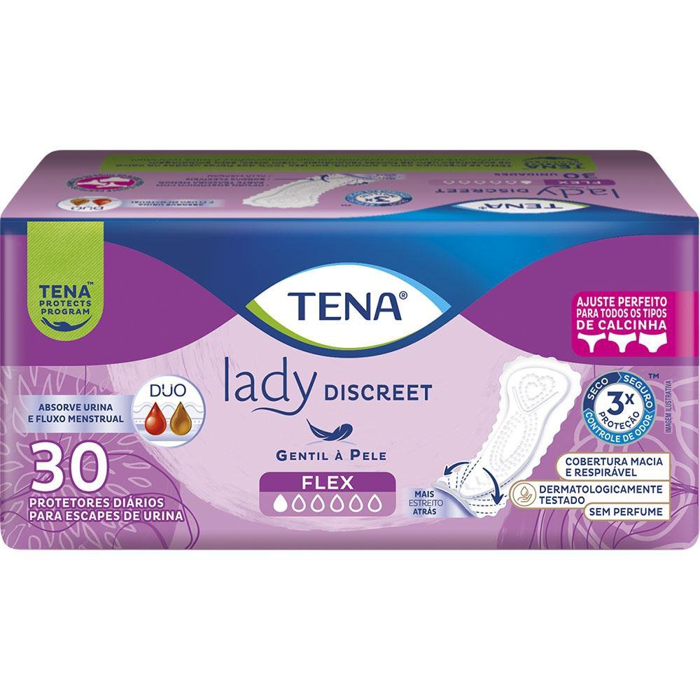 Protetor Diário Tena Lady Discreet Flex 30 Unidades em Oferta na Shopee