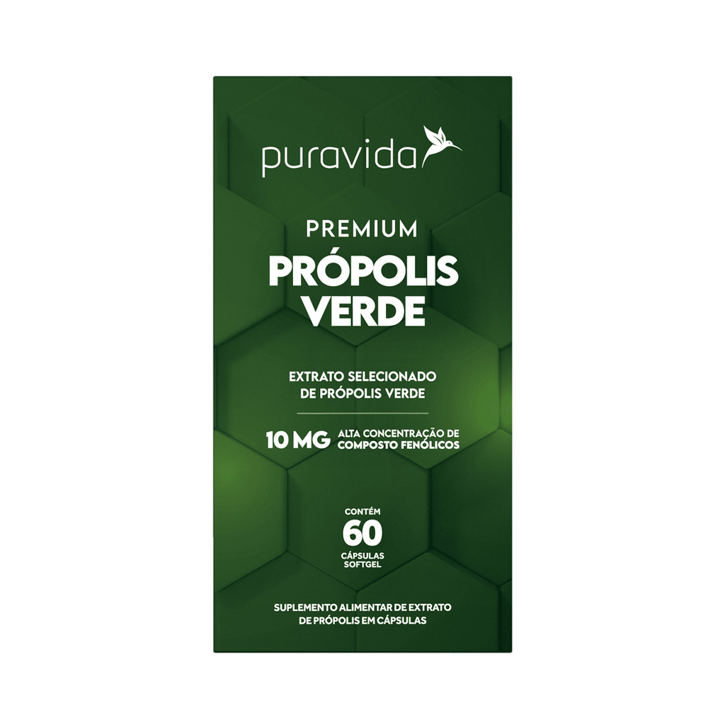 Propolis Verde 100% - 60 Capsulas - Puravida em Oferta na Shopee