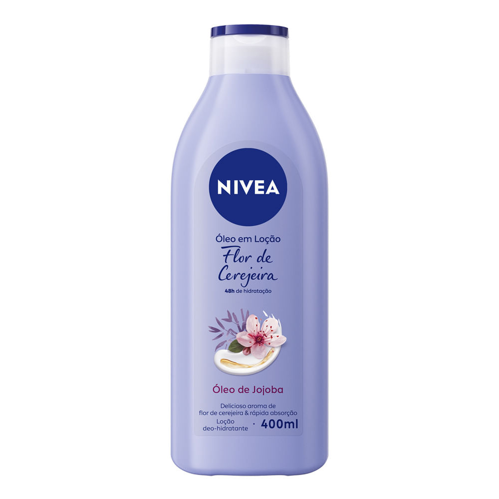 Loção Nivea Deo-hidratante Óleo em Loção Flor de Cerejeira com Óleo de Jojoba 400ml em Oferta na Shopee