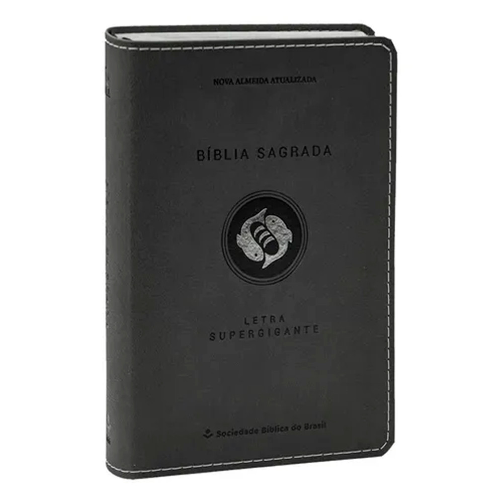Bíblia Sagrada | Letra Supergigante | Naa | Capa Luxo Cinza Peixe em Oferta na Shopee