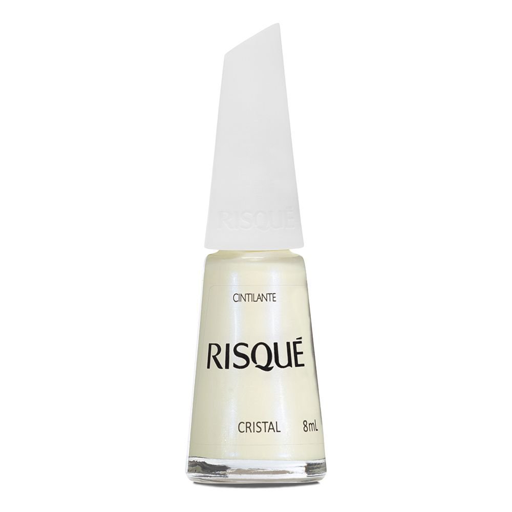 Esmalte Risqué Branco Cintilante Cristal 8ml em Oferta na Shopee