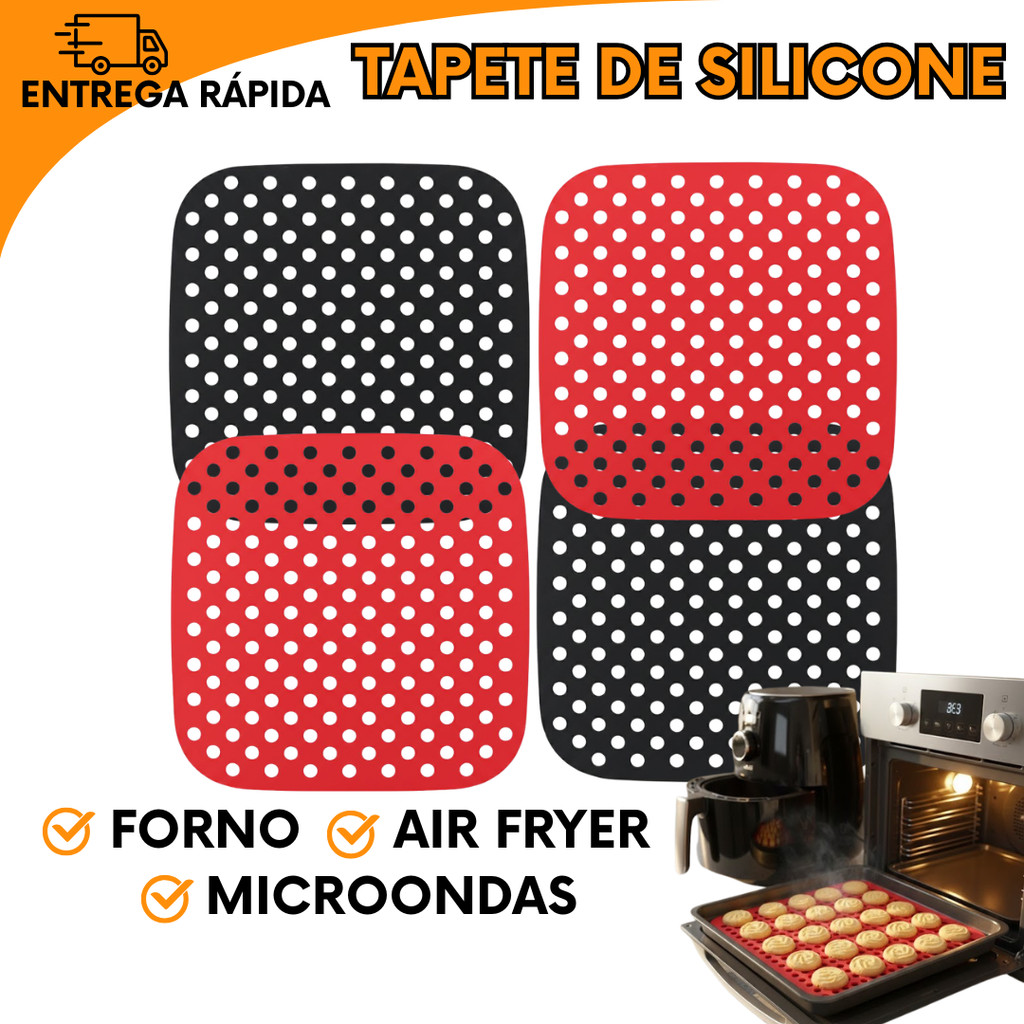 Tapete Protetor para Airfryer em Silicone Acessório Essencial para Cozinha Moderna
