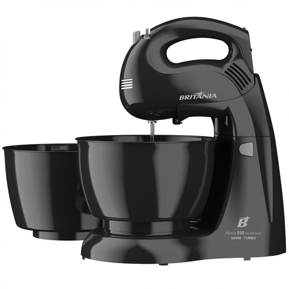 Batedeira Pérola 550W Turbo 4 Velocidades 2 Tigelas Britânia