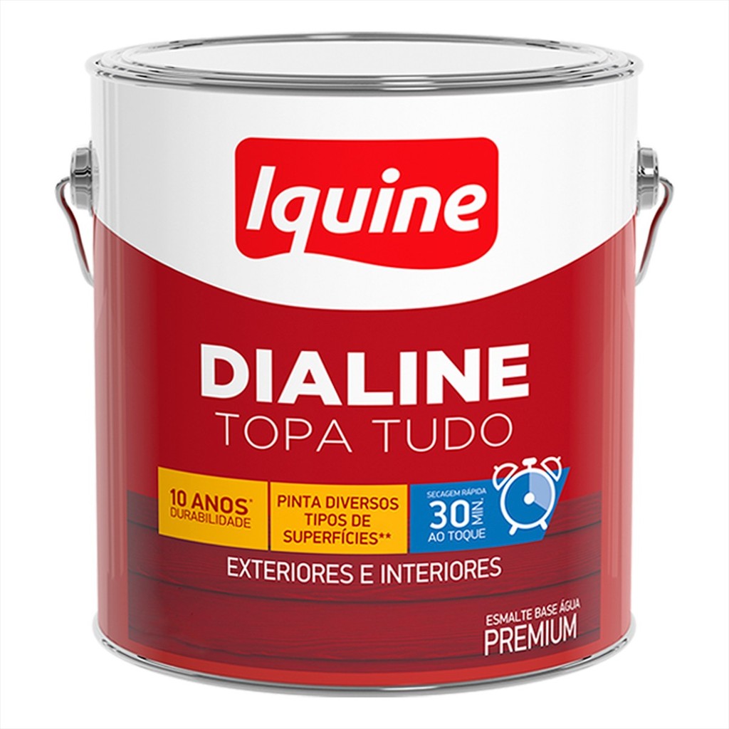 Tinta Esmalte Premium Topa Tudo Dialine Interiores e Exteriores 3 Litros Iquine Metais/Madeiras