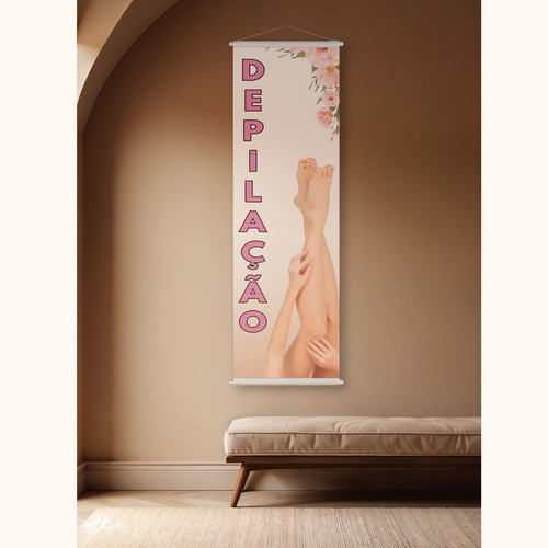 Banner Depilação Salão Mulher 1 x 0,30cm