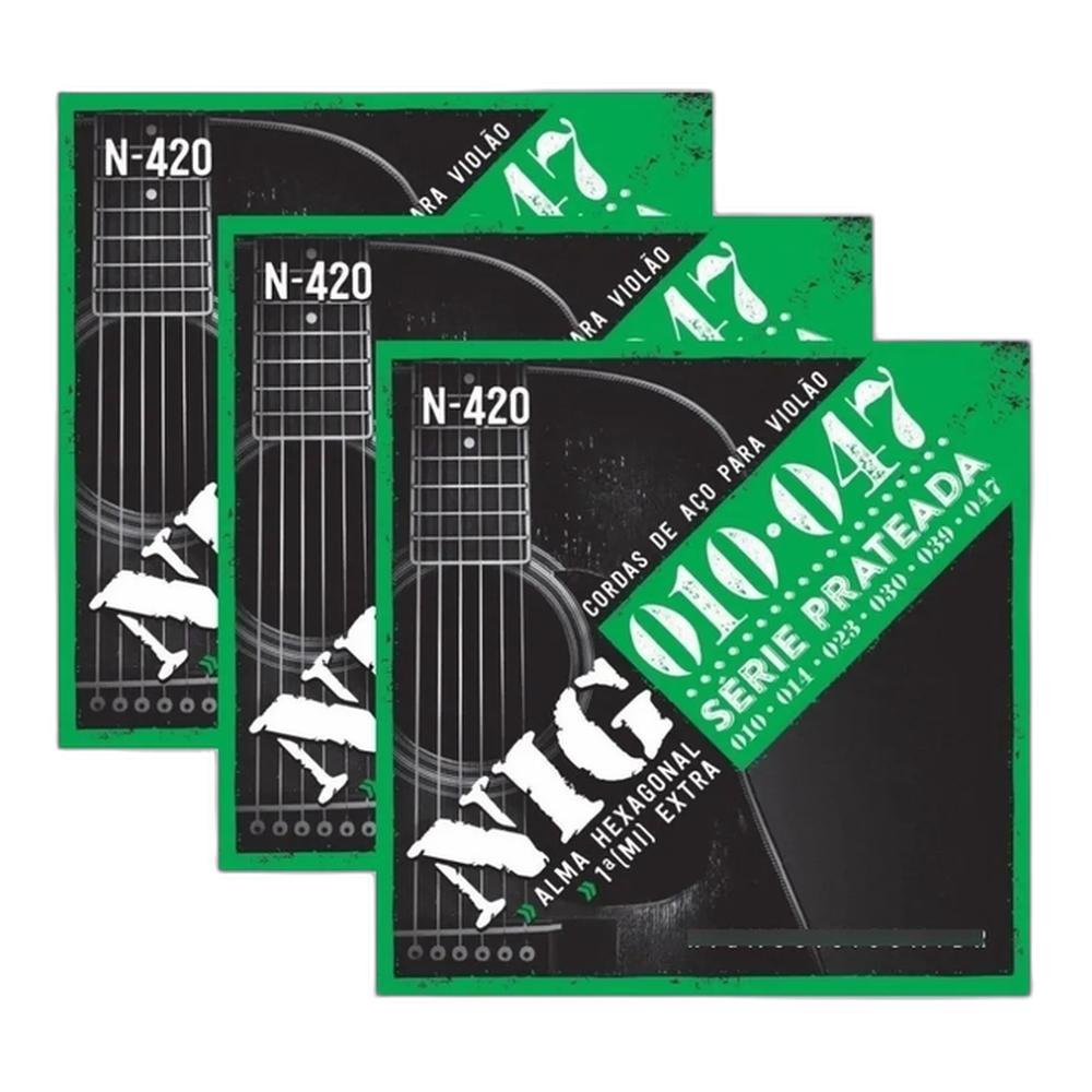KIT 3 ENCONDOAMENTOS NIG N420 VIOLÃO AÇO