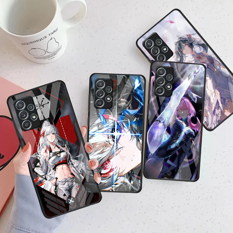 Capa De Telefone De Vidro Punindo Para Samsung Galaxy A16 A15 A25 A35 A55 A53 A54 A34 A14 A32 A52 4G 5G A56 A54