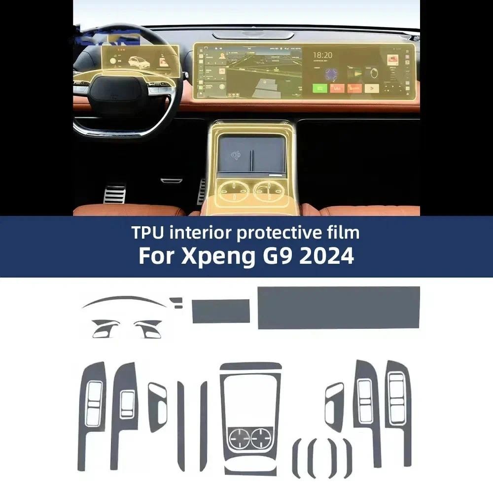 Para Xpeng G9 2024 Pré Corte Interior Do Carro PPF Pintura Proteção Filme Console Resistente A Riscos Reparação TPU Refi