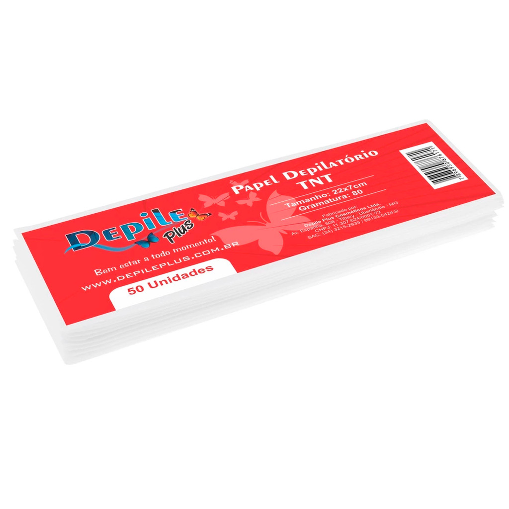 Papel Depilatório TNT Perlon Furadinho Depile Plus C/ 50 un