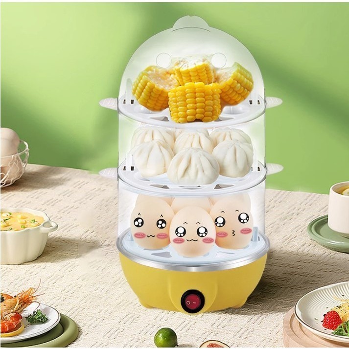 Cozedor Elétrico Multifuncional De Ovo Milho Com Tripla Camada 110/220v - EGG COOKER em Oferta na Shopee