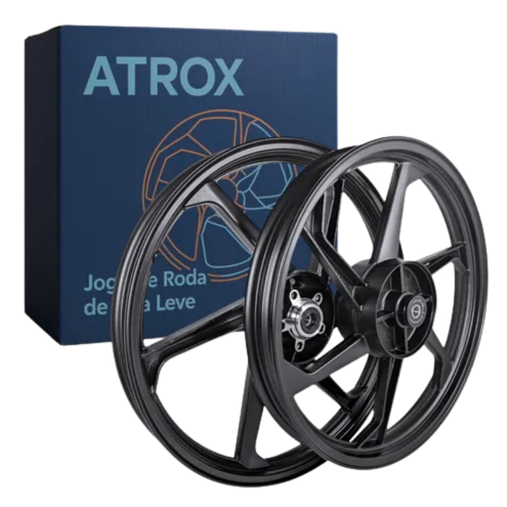 Par de rodas 6 palitos liga leve Titan 150 ESD Mix Flex Fan 150 2004 a 2013 - Atrox esportiva