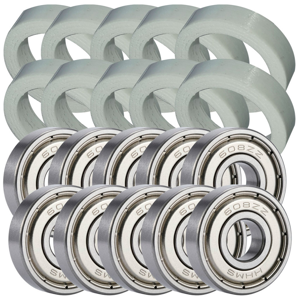 10 Calços Suporte 30mm + 10 Rolamentos 608ZZ Universal Mancal Ventilador Substitui Buchas Universal