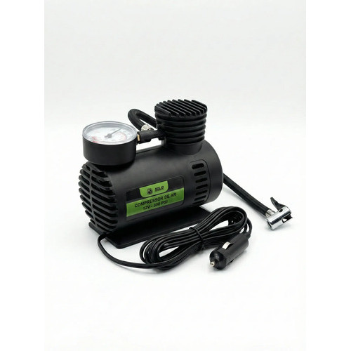 Compressor De Ar Mini Elétrico Portátil 12v Carro 300psi So Preto 12v 