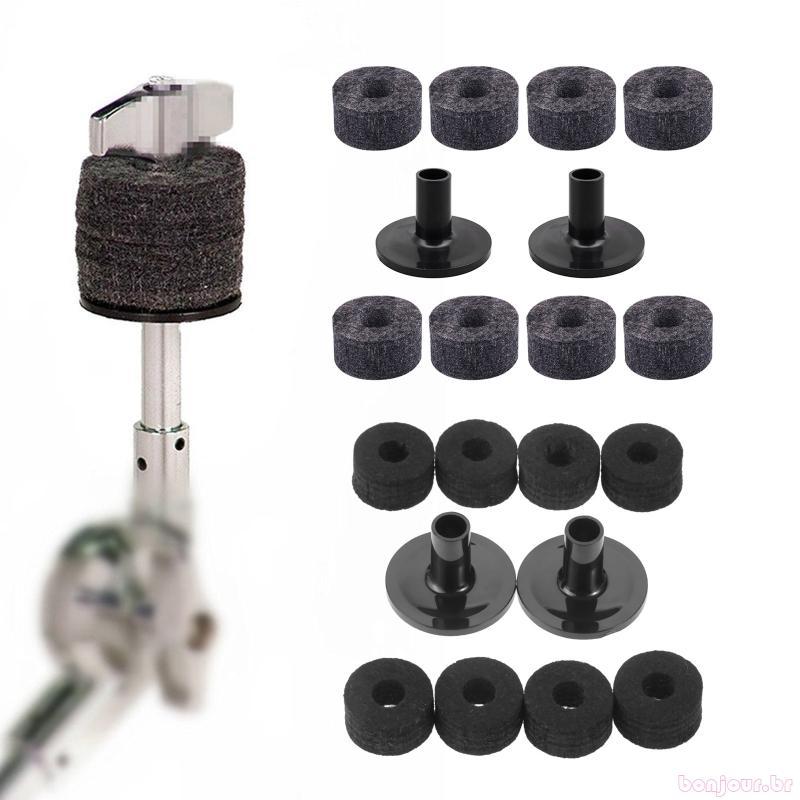 8 Unidades Arruela Feltro + 2 Peças Substituição Mangas Prato Para Kit Bateria Prateleira 2