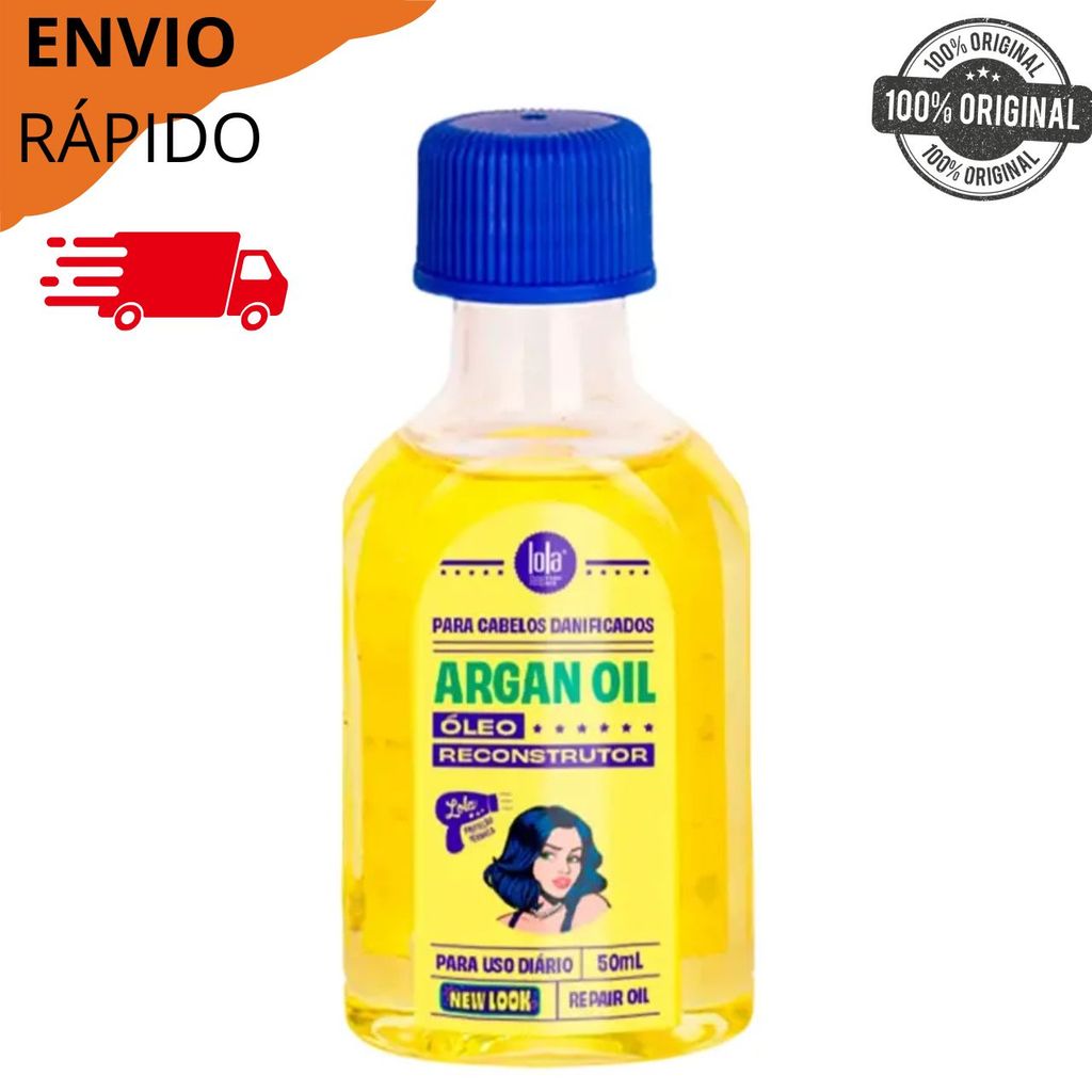 Óleo de Argan Lola Cosmetics 50ml ✨ Brilho Intenso + Anti Frizz + Nutrição Profunda