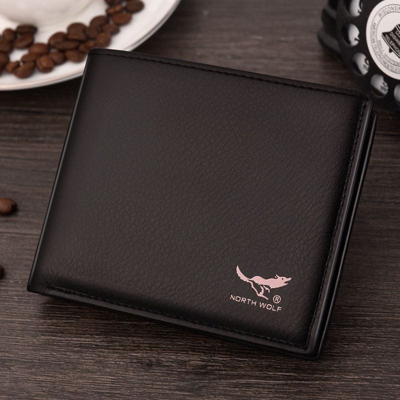 Carteira masculina com zíper curto carteira macia Casual multicartão