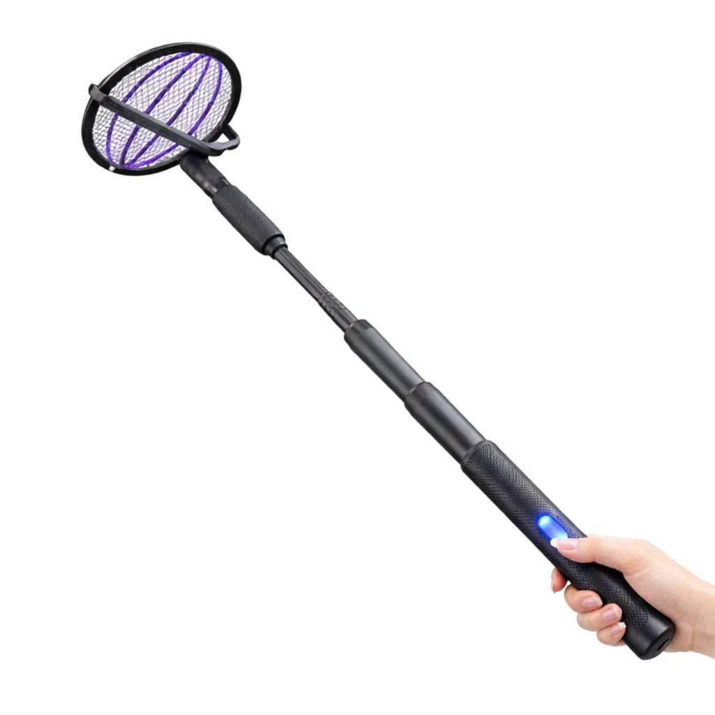 Raquete Eletrica Mata Mosquito Pernilongo Mosca Inseto Bastao Recarregavel Luz UV Repelente Parede Mesa Casa Sala Quarto