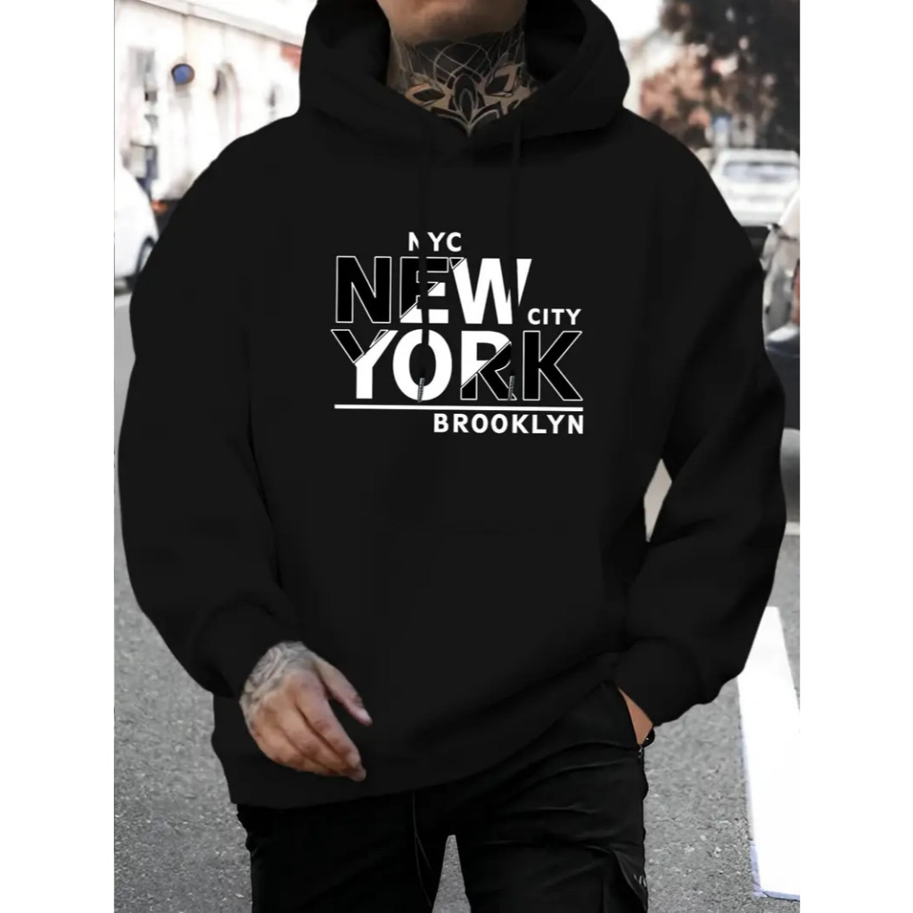 Blusa De Frio Moletom Masculino Peluciado Quentinho Moleton Canguru Feminino Unissex New York Brooklyn