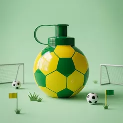 Garrafa Squeeze Bola - Verde e Amarelo - 450ml - 1 unidade - Rizzo