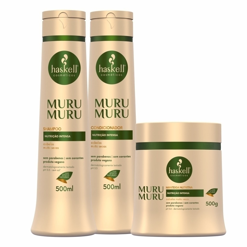 Kit Murumuru 500gr Haskell (3 itens) | Nutrição para cabelos ressecados