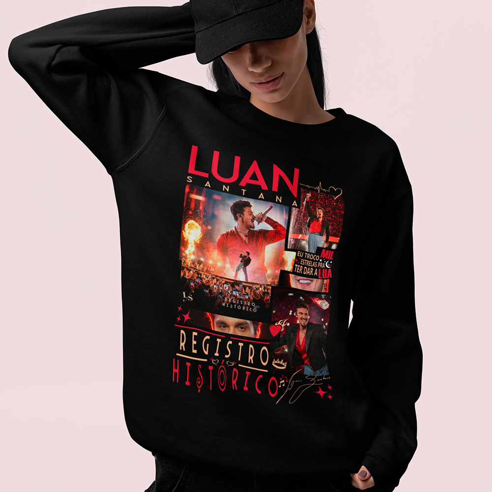 Moletom Feminino Luan Santana Registro Histórico Casaco Fã Luanete Blusa De Frio Sem Capuz Algodão