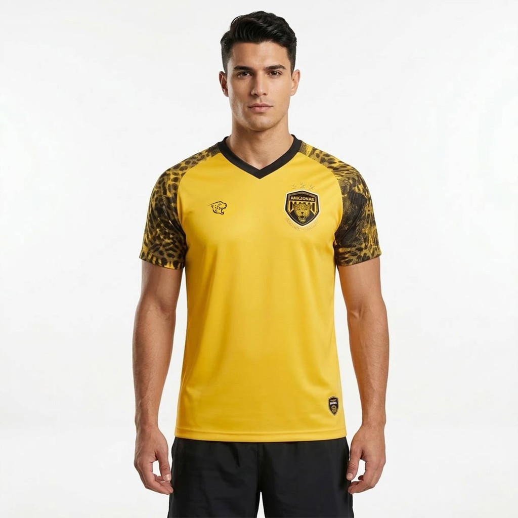 Camisa Onça Amazonas Treino Atleta 2025 Amarela