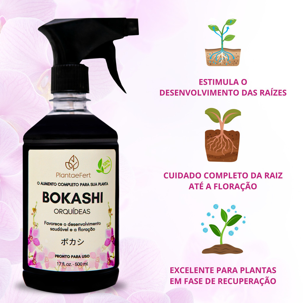 Adubo plantas Bokashi Líquido 500ml Pronto Uso Substrato Mais Rico Microbiologia Benéfica Plantas Mais Firmes