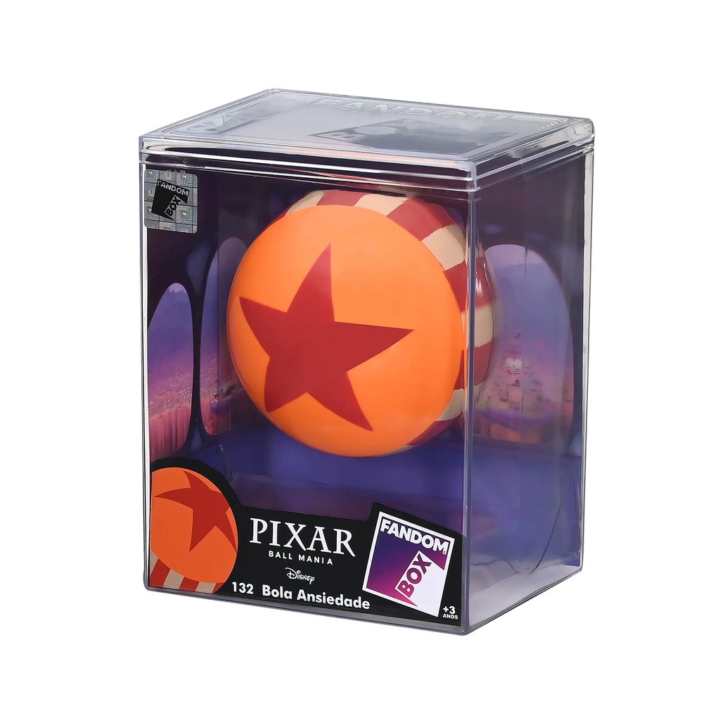 Boneco Fandom Box Bola Ansiedade Pixar Em Vinil Figura Colecionável Divertida Mente Com Expositor