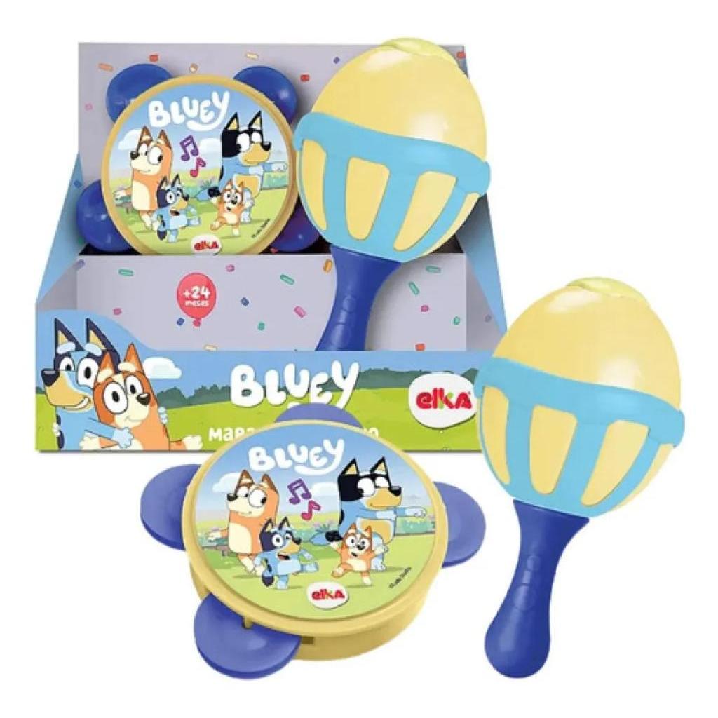Brinquedo De Instrumentos Maraca E Pandeiro Bluey 1313 Elka