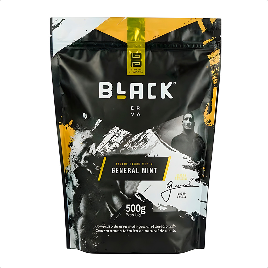 Erva Mate Terere Black 500g General Mint Menta Original Lançamento Refrescante