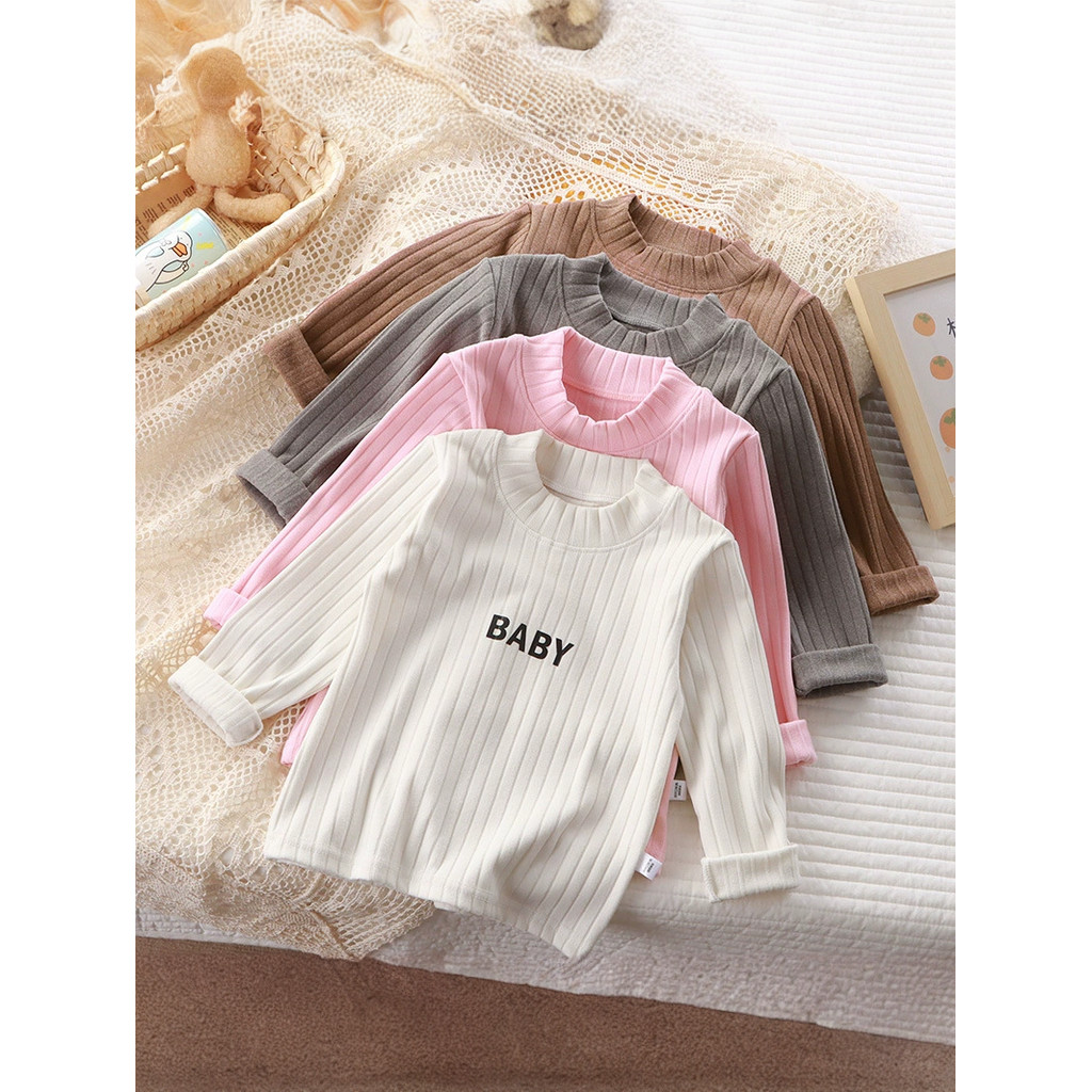 Meninas de manga comprida camiseta 2026 novo estilo outono inverno crianças alemão veludo camisa de fundo meninos único 