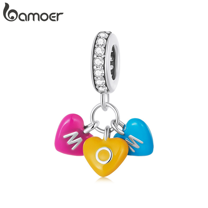 Bamoer Charme Amor Arco-Íris Doce Pingente DIY Pulseira Acessórios Para Presente