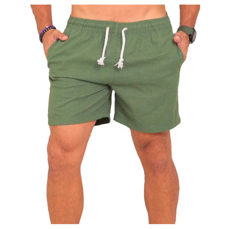 Short Linho Masculino Mauricinho Básico Premium Bermuda Casual Bolso Faca Discreto Alta Qualidade Moda Praia