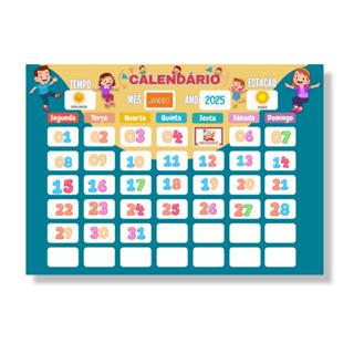 Quadro Educativo Infantil Calendário Diário Interativo Opfy em Oferta na Shopee
