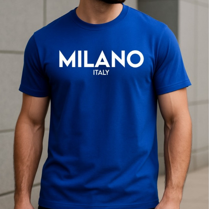 Camiseta Masculina PREMIUM Streetwear 30.1 Estampada MILANO Algodão Fio Penteado