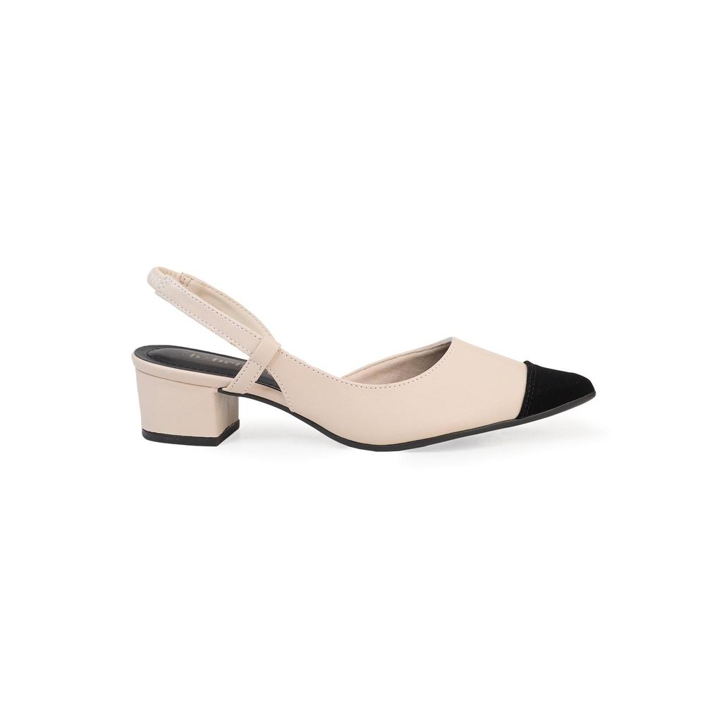 Sapatilha Slingback Bebecê Bicolor com Bico Contrastante em Oferta na Shopee