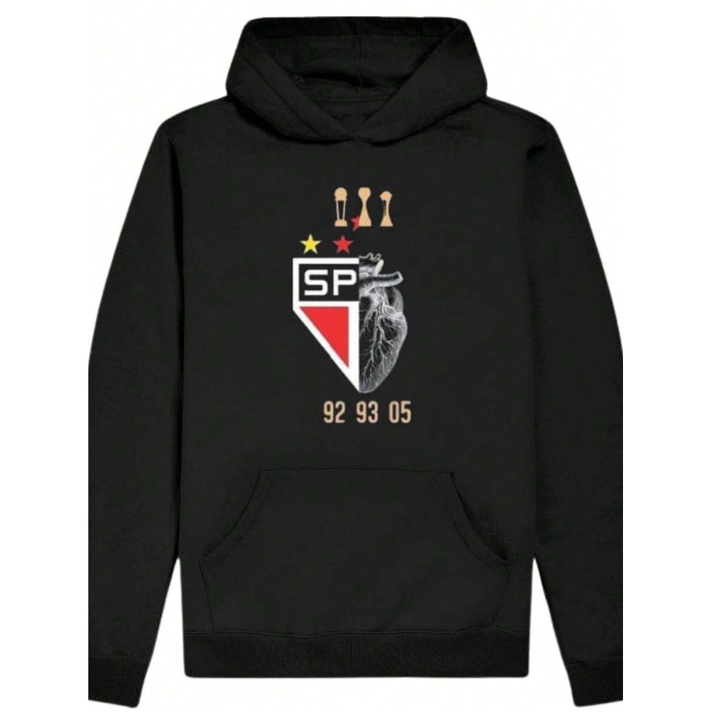 Moletom SPFC INDEPENDENTE 1972  Time  Canguru  , Blusa De Frio Flanelado Casaco Algodão, Masculino Futebol