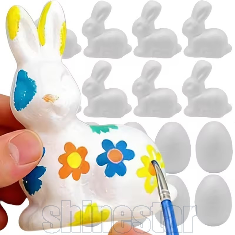 Conjunto De Decoração De Ovo De Páscoa De 20/10/5 Unidades-Terno De Coelho Pintado À Mão-Kit De Pintura Colorida DIY-Ati