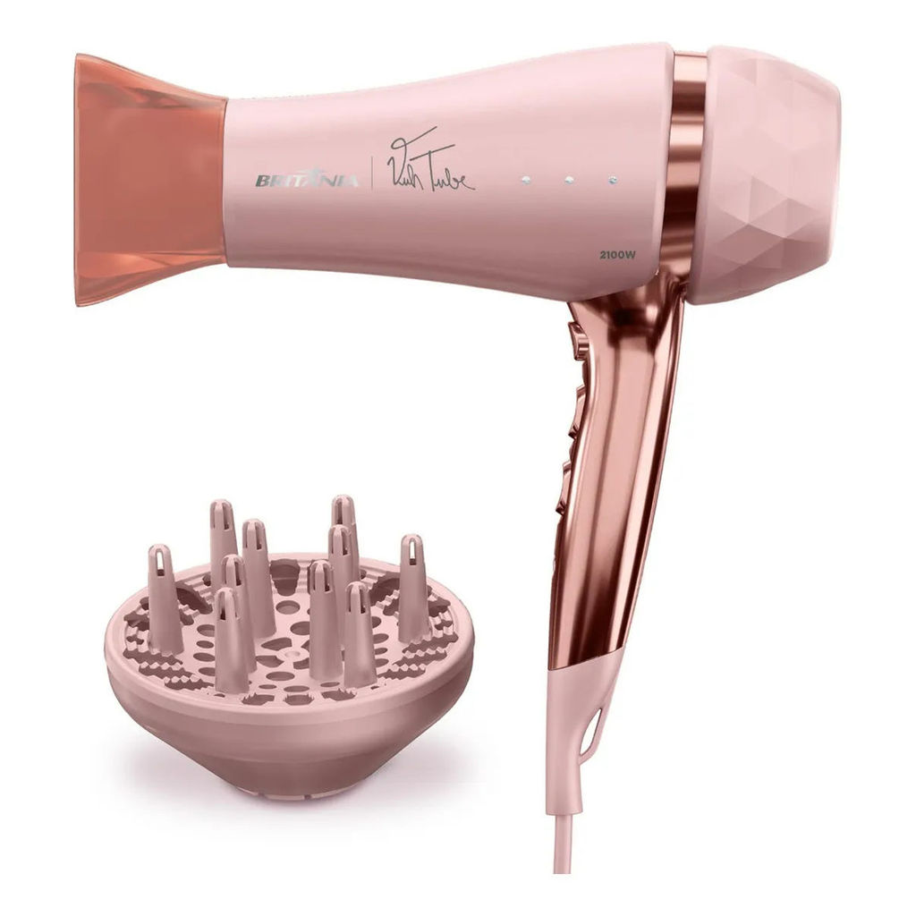 Secador De Cabelo Britânia Viih Tube 2100W Bivolt Rosa