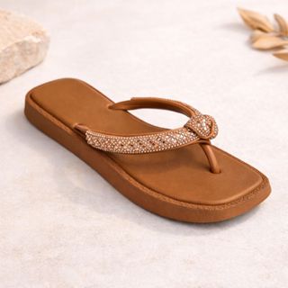 Chinelo Feminino Rasteira com Tiras Nó Strass Brilhante Lançamento 2026 em Oferta na Shopee