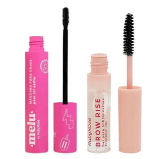 Kit Mascara De Cilios Melu Ruby Rose Rimel + Brow Rise Gel Para Sobrancelhas E2503 Ruby R…