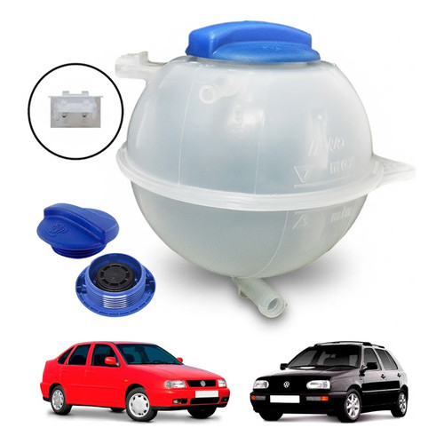 Reservatório Agua Radiador com tampa Gol Saveiro Parati G2 G3 G4 Golf 1994 a 1997 Polo Classic 1996 a 2001